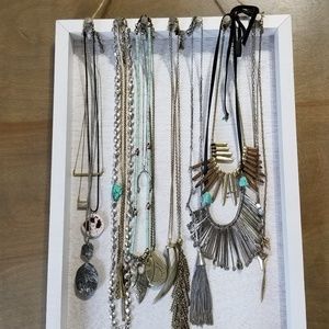 Wooden necklace holder